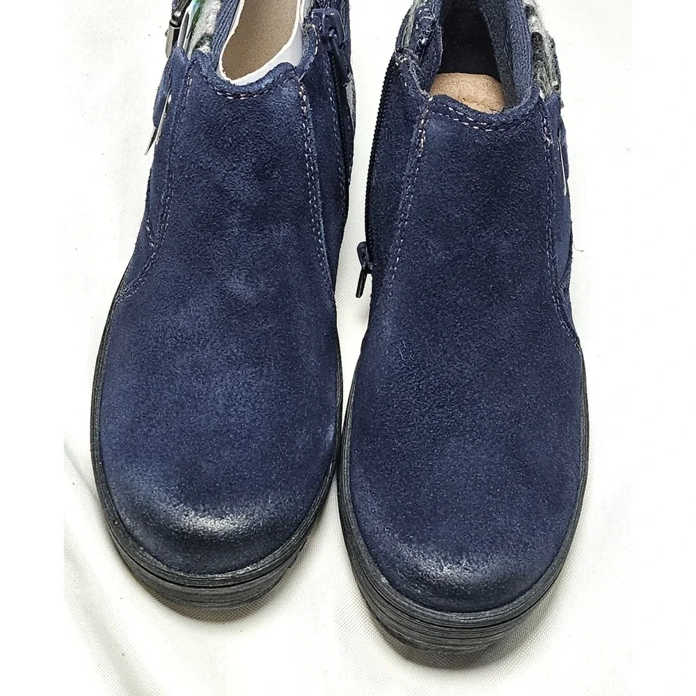 Earth Origins Tate Blue Suede‎ Boots Water Repellent Aztec Sweater Womens 5.5